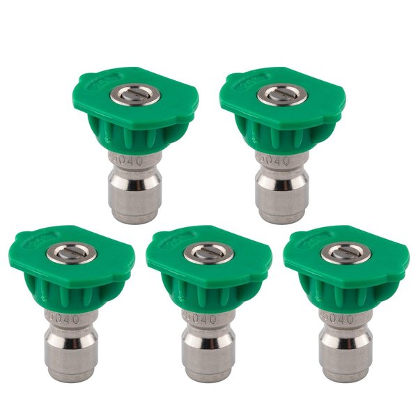 Clean Strike Pressure Washer Spray Nozzle Tips, 25-Degree Green, 1/4 Inch 5PK (4.0 Orifice) CS-1034